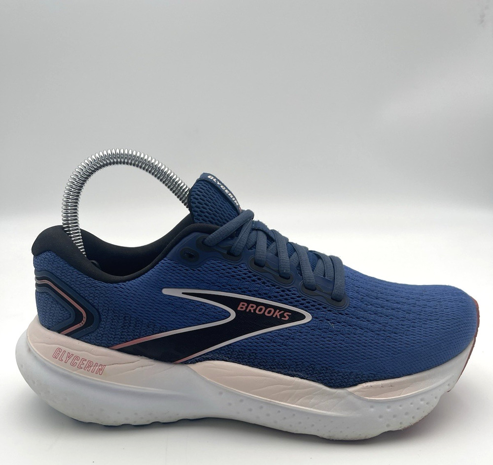 Brooks Glycerin 21 Women's 7.5 D Wide Blue Icy Pink Rose Running Shoes Sneakers